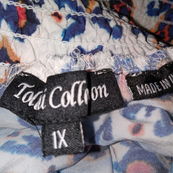 Tolani Collection Multi Colored Lightweight Boho Wide Pants 1X - Picture 3 of 9